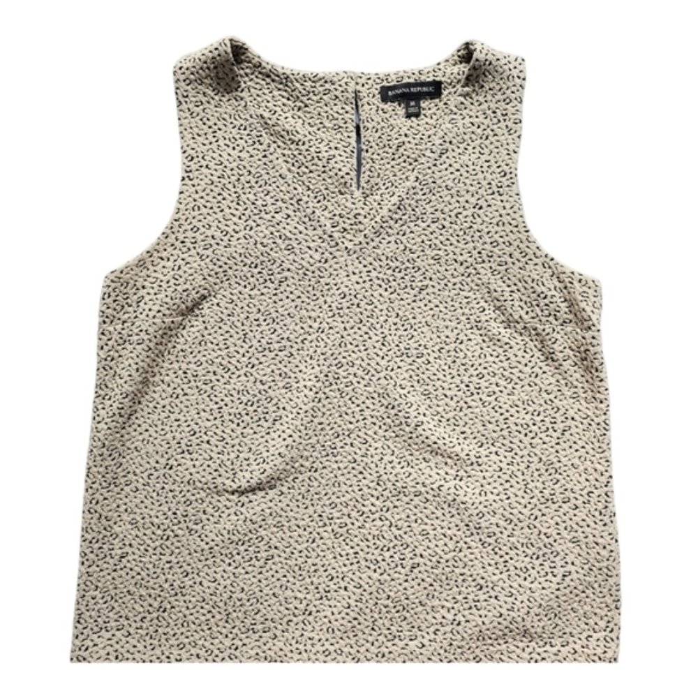 Banana Republic Leopard Cheetah Print V Front Basic Tank Medium